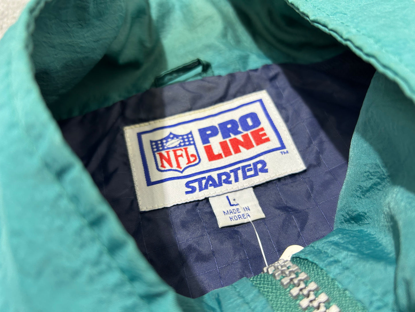 2000s Starter Miami Dolphins Rain Jacket - Teal/ Navy Size Large