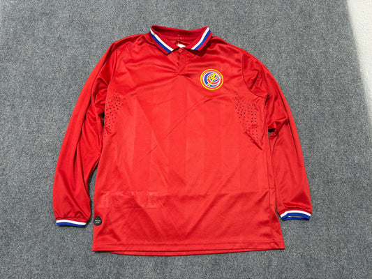 Costa Rica Long Sleeve Jersey - Red Size Medium