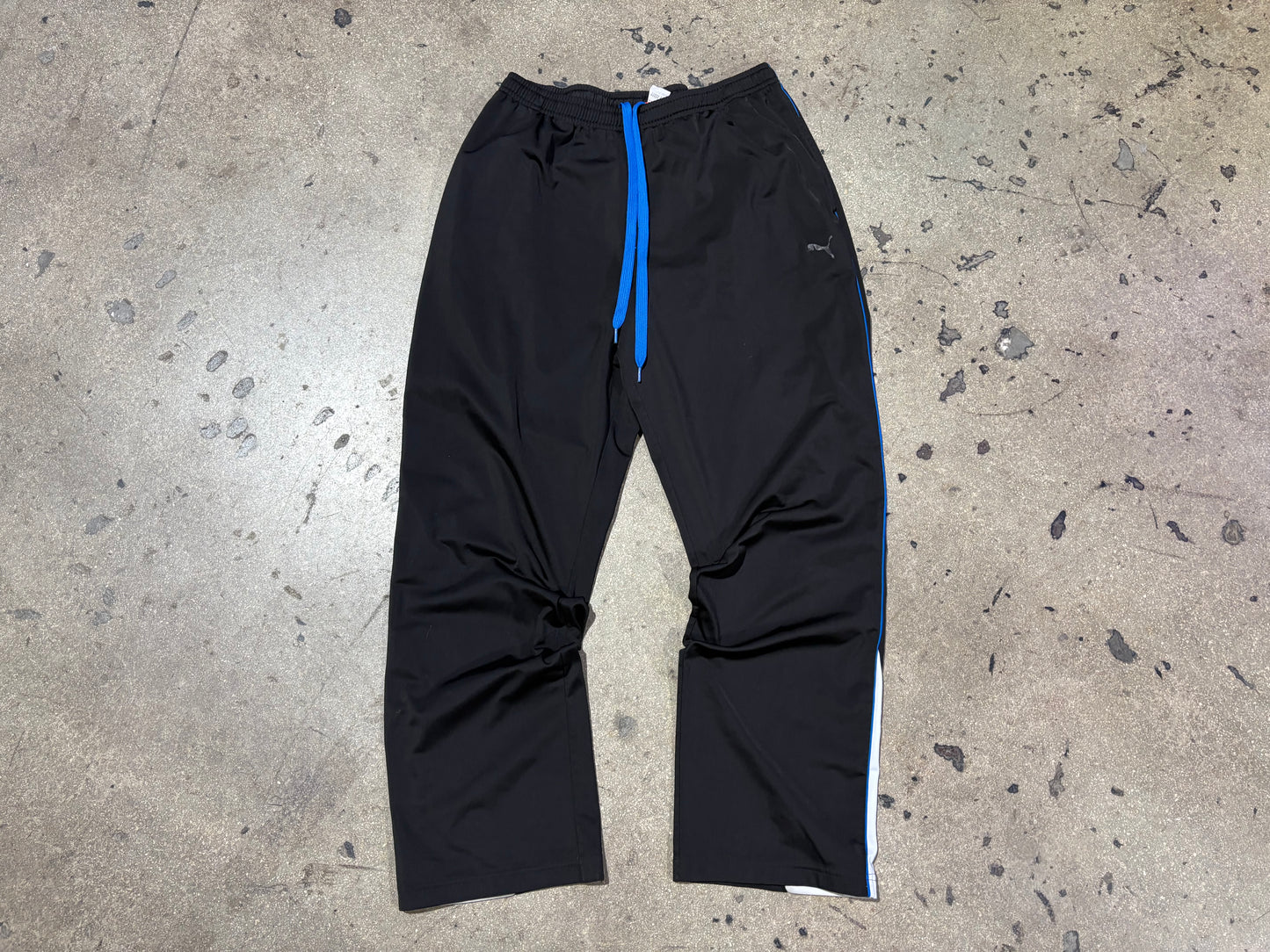 Puma Track Pants - Black/ Blue Size Large