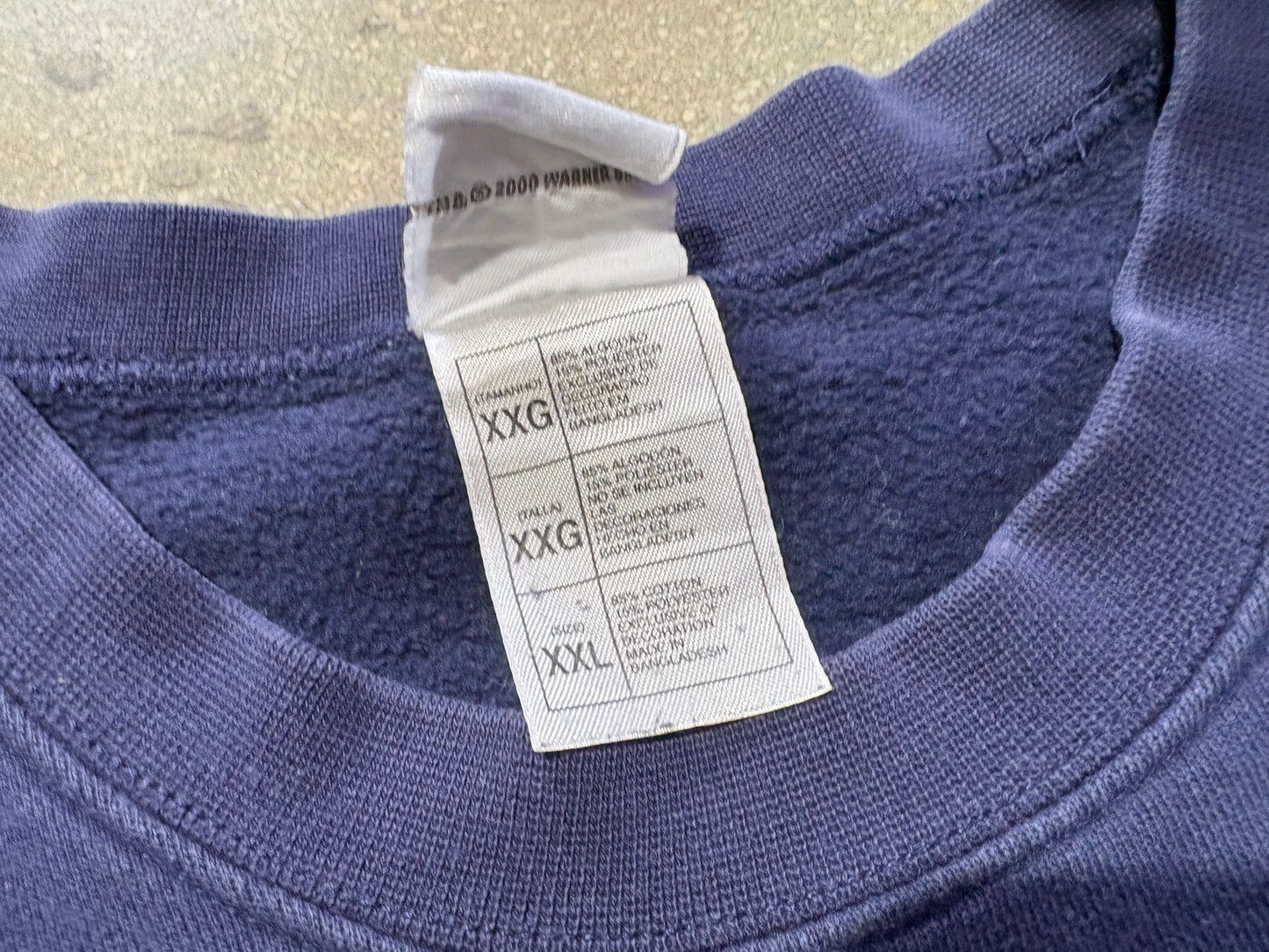 Bugs Bunny Embroidered Crewneck Sweatshirt - Navy Size XXL