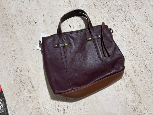 Fossil Felicity Leather Satchel Bag - Maroon