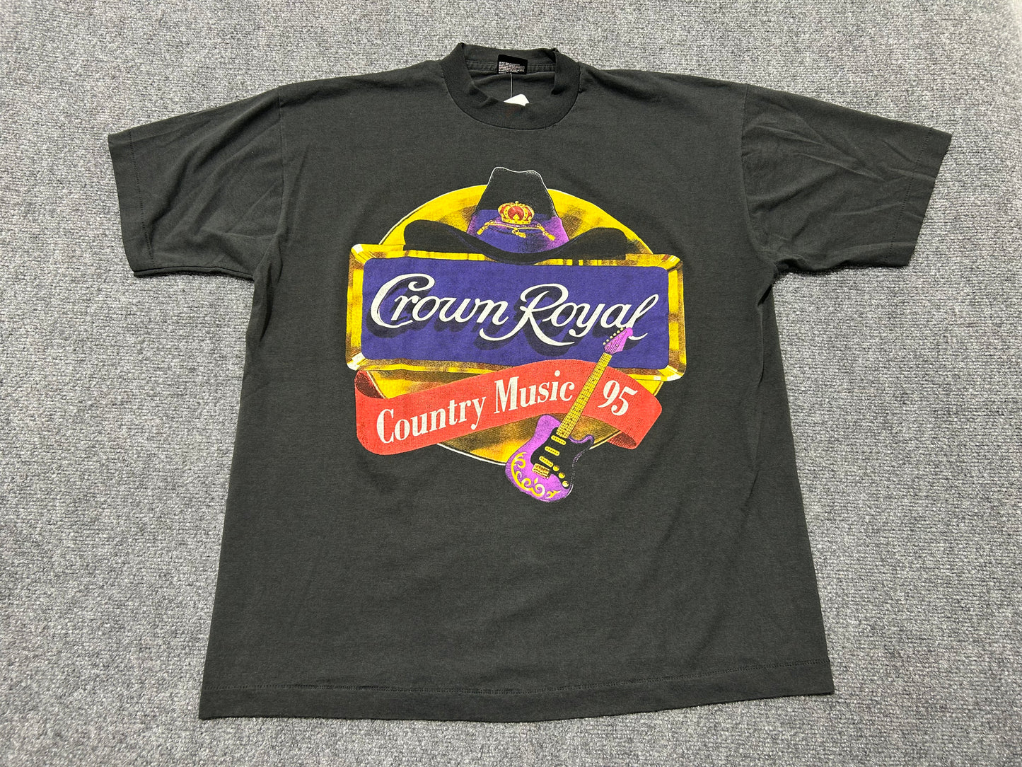 1995 Crown Royal Country Music Tee - Black Size XL