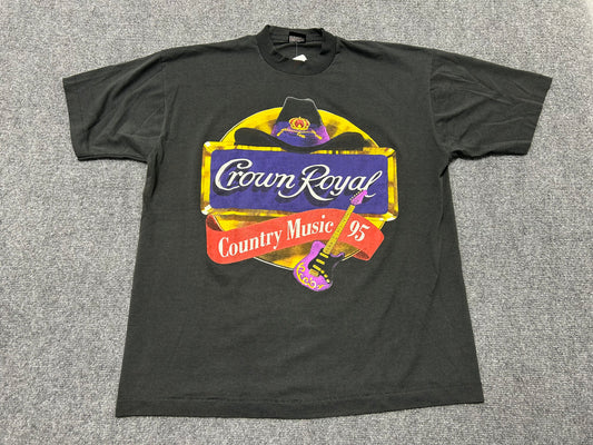 1995 Crown Royal Country Music Tee - Black Size XL