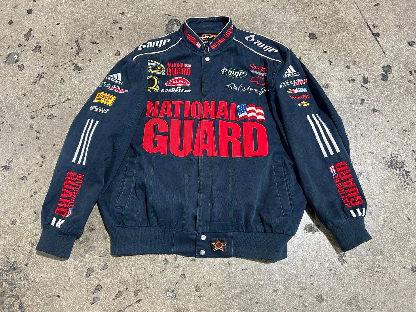 JR Nation National Guard Nascar Jacket - Navy/Red Size XL