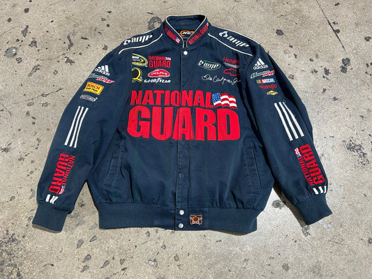 JR Nation National Guard Nascar Jacket - Navy/Red Size XL