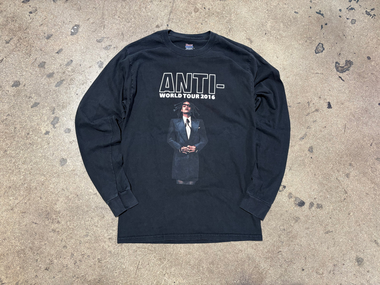 2016 Rihanna Anti Tour Long Sleeve Tee - Black Size Medium