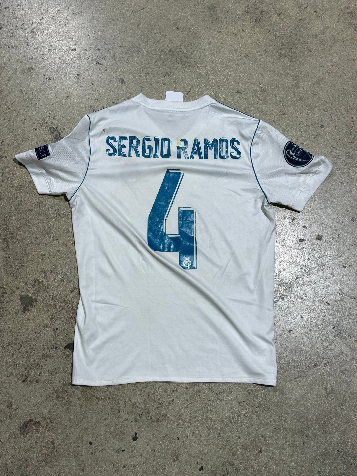 2017 Real Madrid Sergio Ramos Home Jersey - White Size Medium