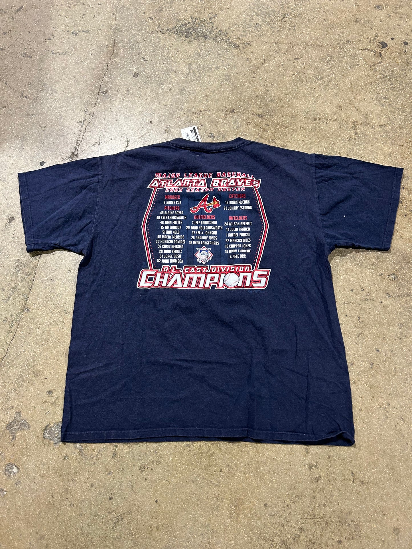 2005 Atlanta Braves Division Champs Tee - Navy Size XXL