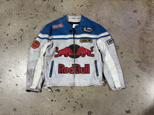 Red Bull Leather Motorcycle Jacket - Blue/White Size XXL
