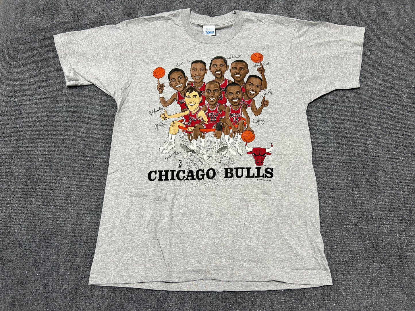 Chicago Bulls Hoopla Character Tee - Gray Size Large