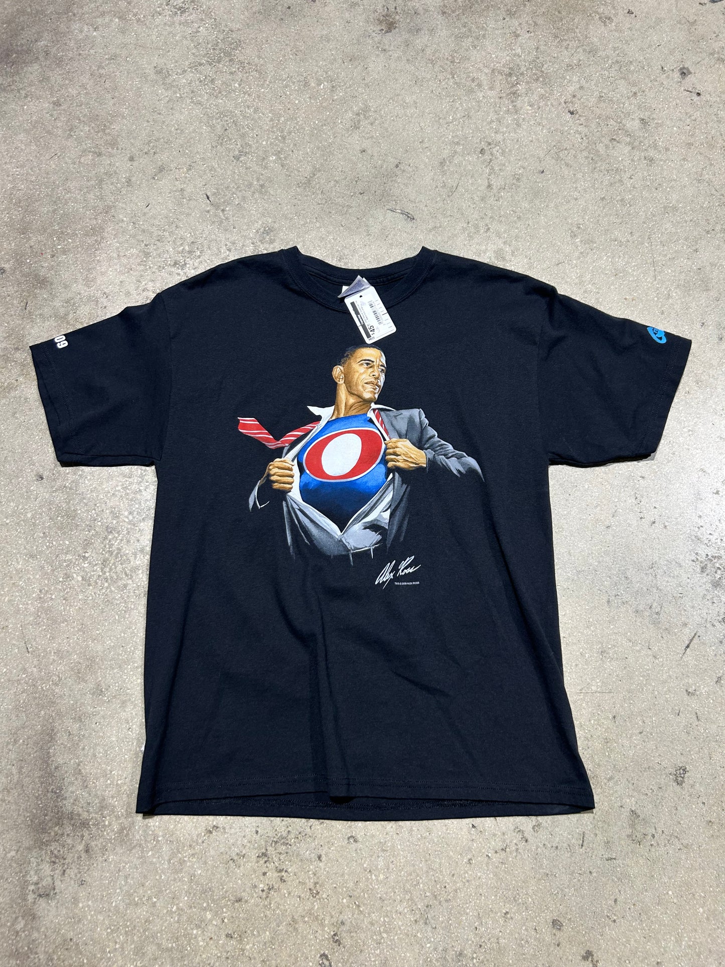 2008 Obama Superman Tee - Black Size Large