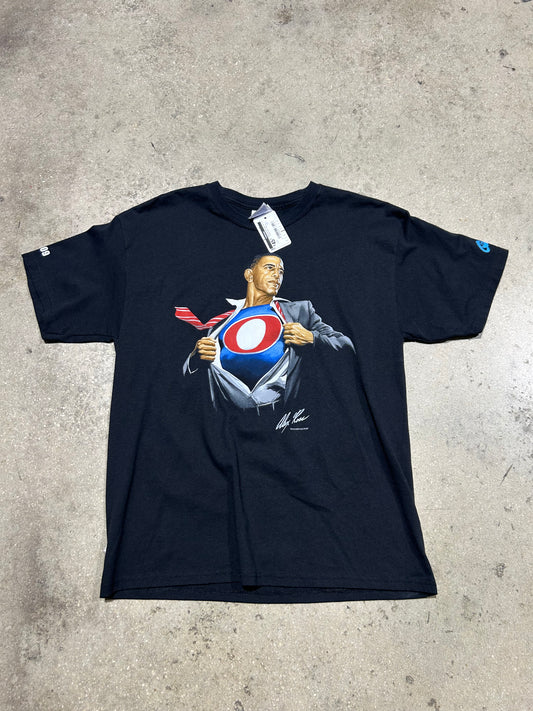 2008 Obama Superman Tee - Black Size Large