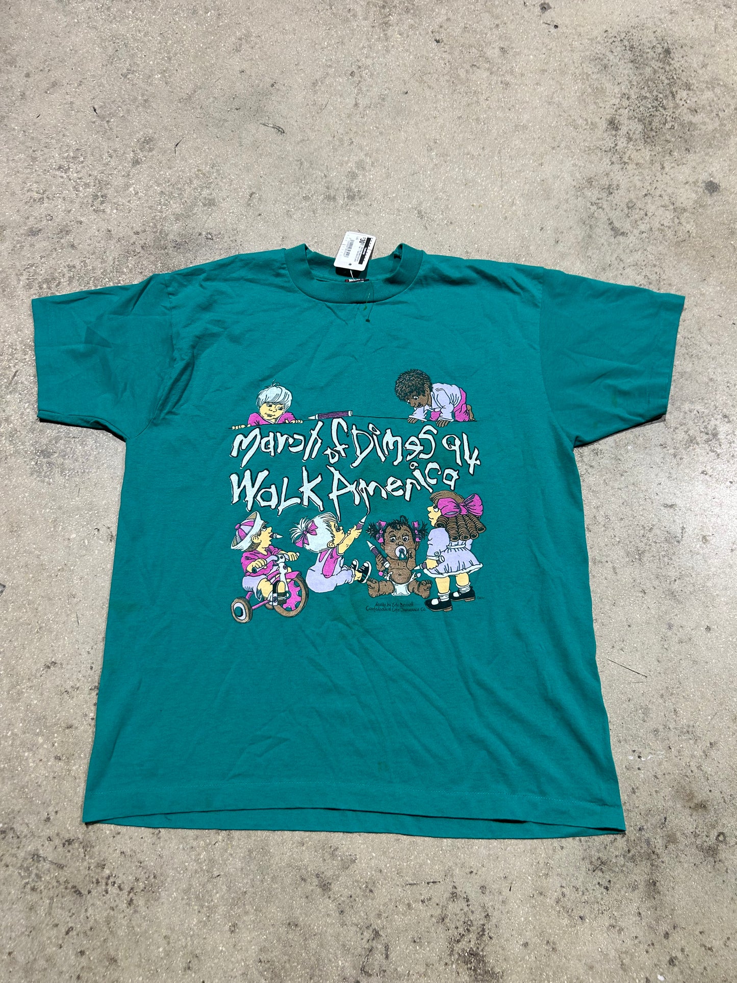 1994 Kids Walk America Tee - Teal Size XL