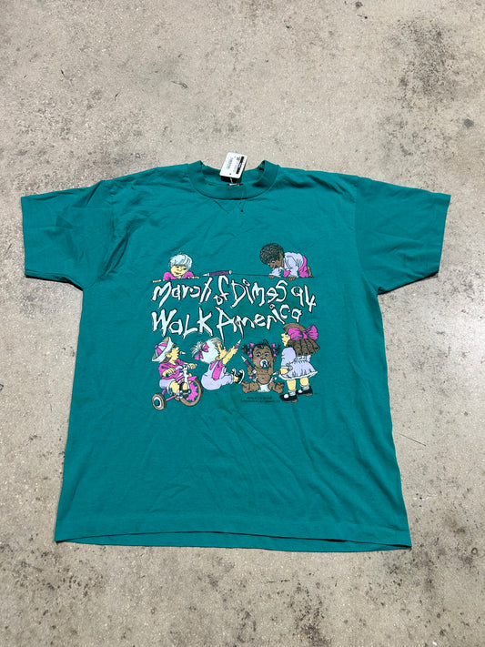 1994 Kids Walk America Tee - Teal Size XL