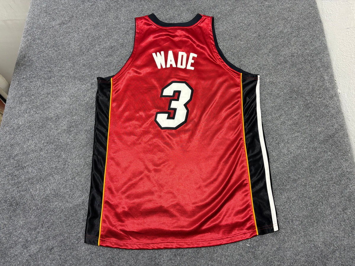 Nike Miami Heat #3 Wade Authentic Jersey - Red Size  52/XL