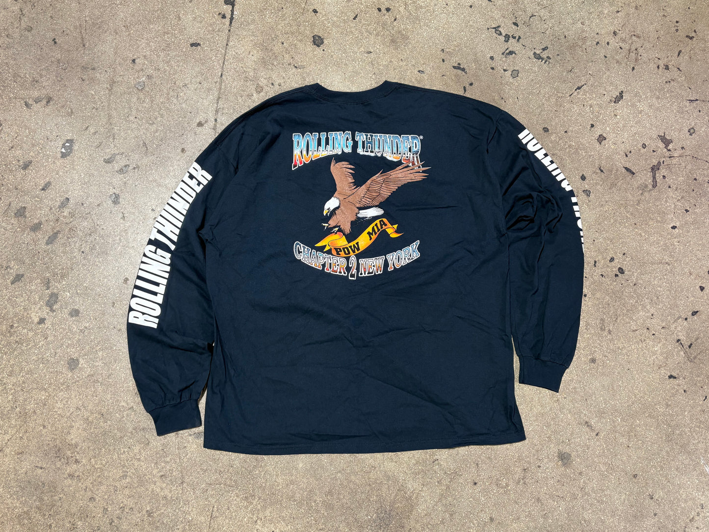 Rolling Thunder POW MIA Longe Sleeve Tee - Black Size XXL