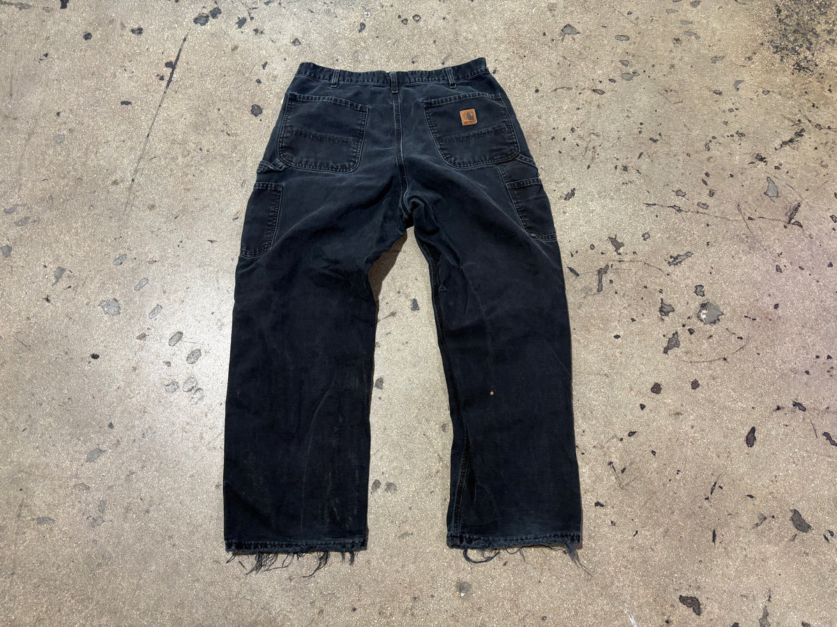Thrashed Carhartt Carpenter Pants - Black Size 36x30