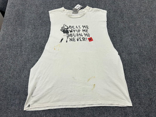 Nike Beat Me Whip Me Burn Me Cutoff Tee - White Size XL