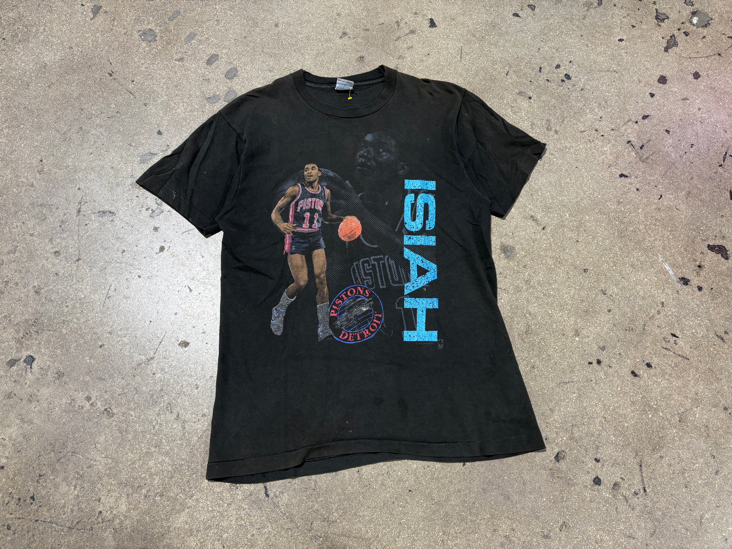 Detroit Pistons Isiah Thomas Tee - Black Size Large