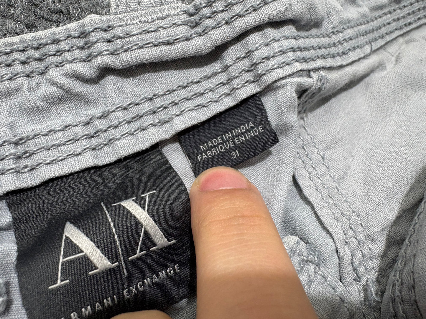 Armani Exchange Zipper Shorts - Grey Size 31