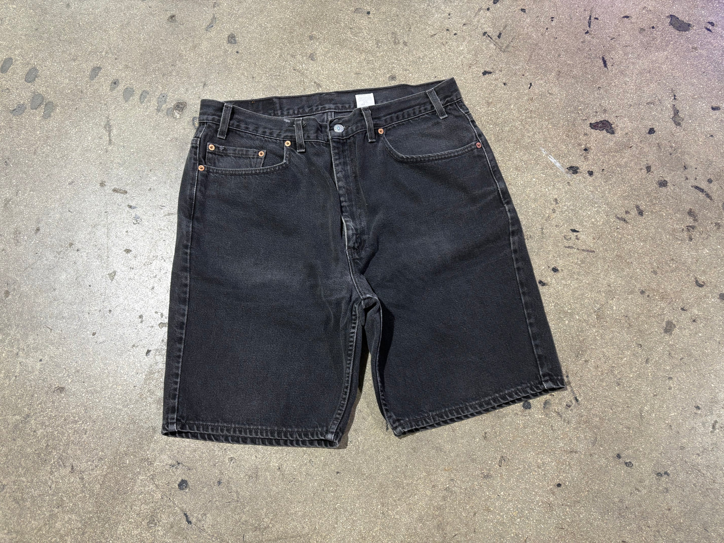 Levis 505 Denim Jean Shorts - Black Size 38
