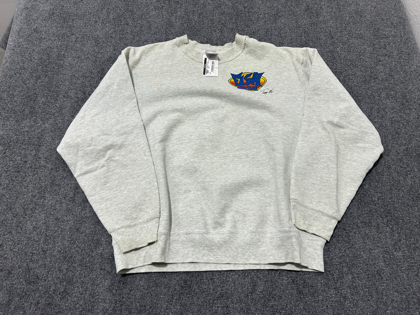 Fish On Moe Zone Crewneck - Gray Size Large
