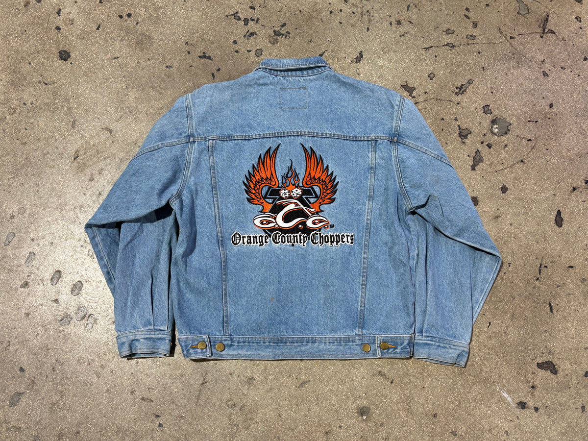 Orange County Choppers Denim Jean Jacket - Blue Size Medium