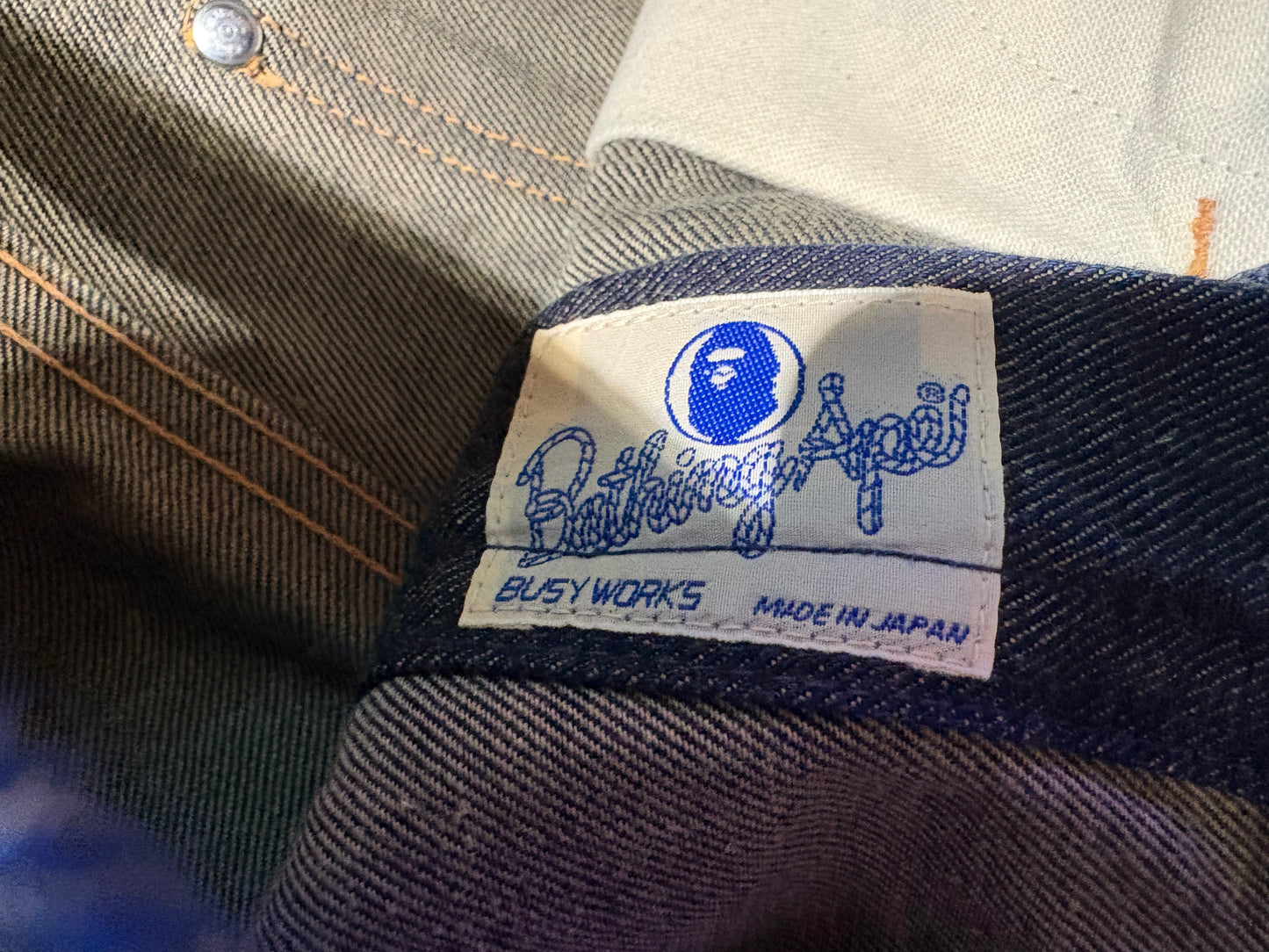 00s Bape Bathing Ape Selvedge Denim Jeans - Blue Size XS