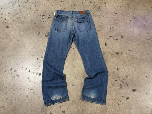 Banana Republic Flap Pocket Boot Cut Jeans - Blue Size 33 x 34