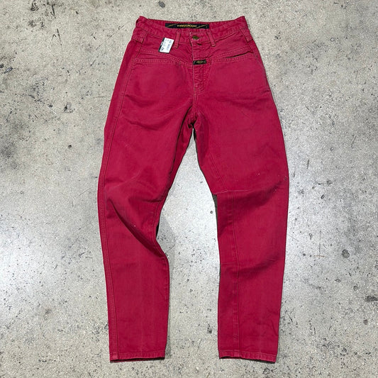 Girbaud Tappered Fit Denim Jeans - Red Size 7/8 (24x30.5)