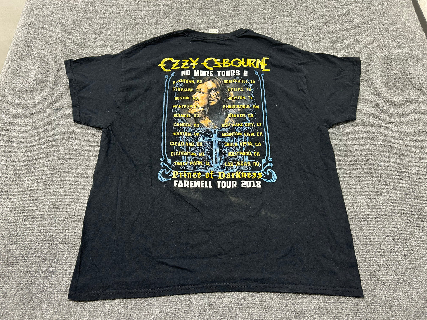 2018 Ozzy Osbourne No More Tours 2 Tee - Black Size XL(con)