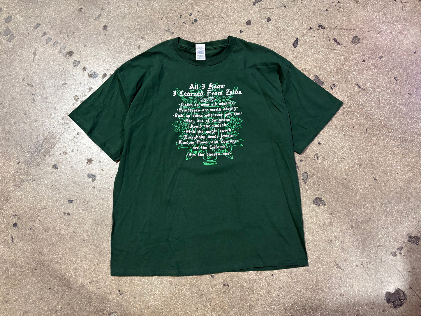 Nintendo What I Learned From Zelda Tee - Green Size XXL