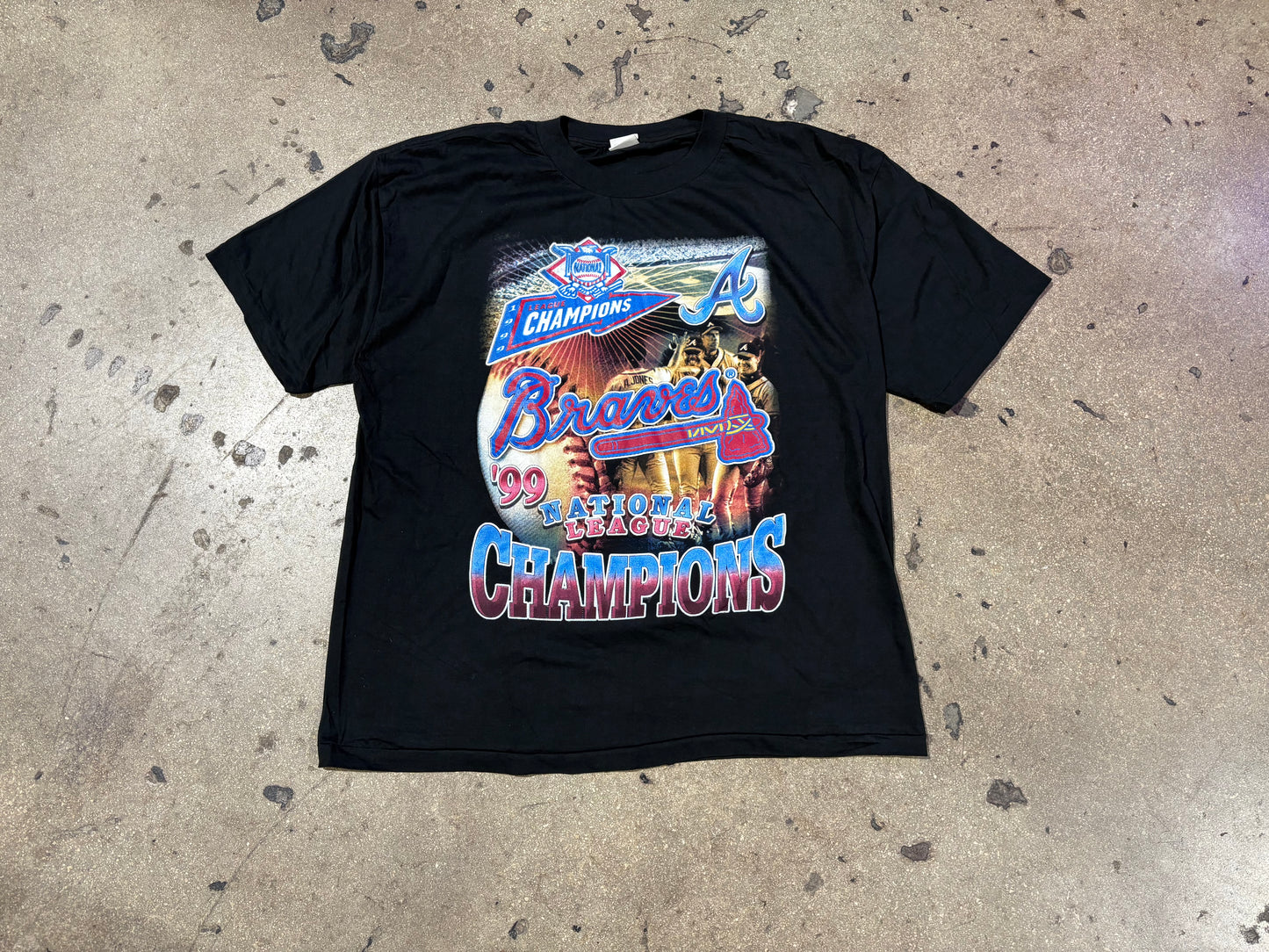 Atlanta Braves Rap Tee - Black Size XXL