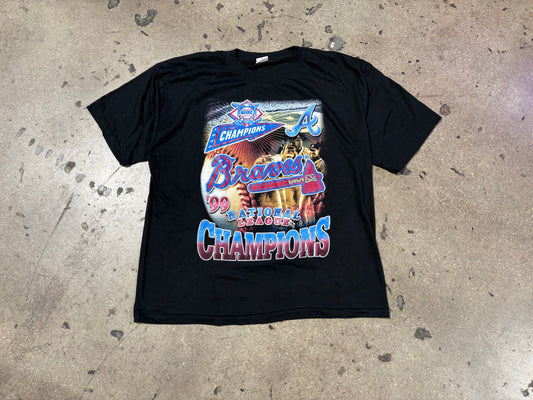 Atlanta Braves Rap Tee - Black Size XXL