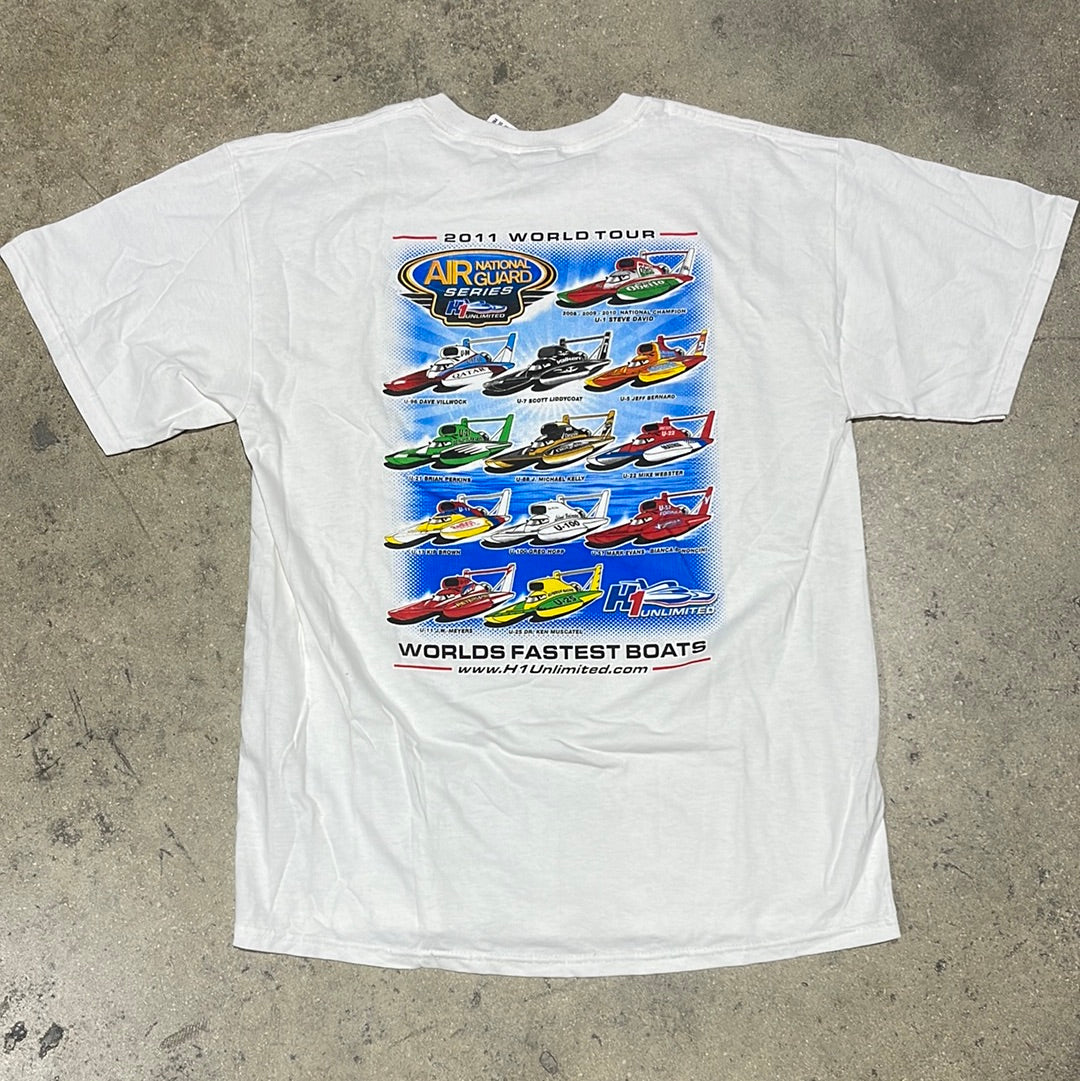 2011 World Tour Boat Racing Tee - White Size Large (21 x 28)