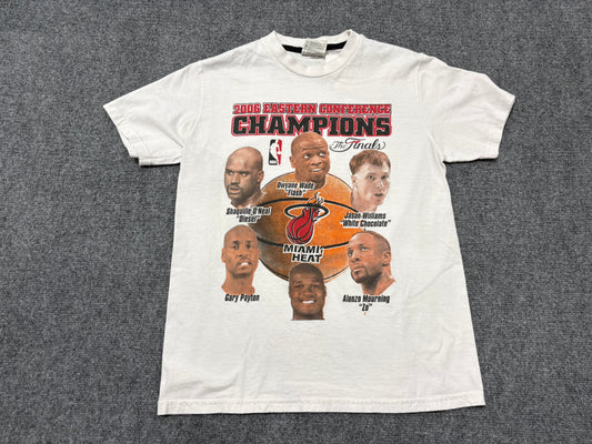 2006 Miami Heat Faces Championship Tee - White Size Small
