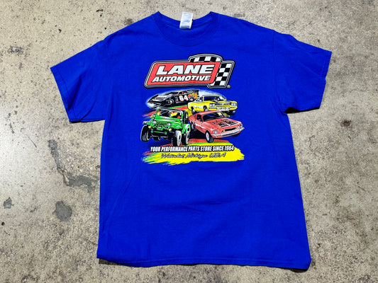 Lane Automotive Parts Store Tee - Royal Size Large