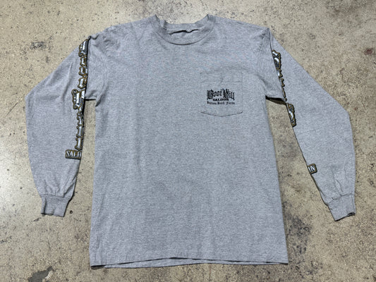 Boothill Saloon Longsleeve Tee - Grey Size Large