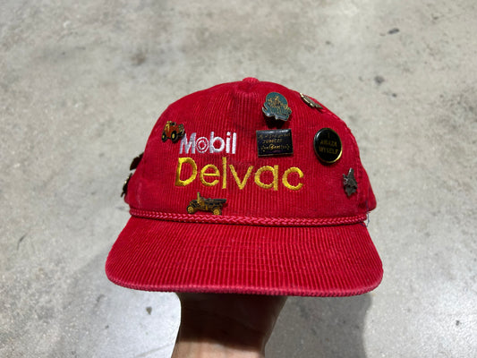 Mobil Delvac Corduroy 9 Pin Hat -  Red(con)