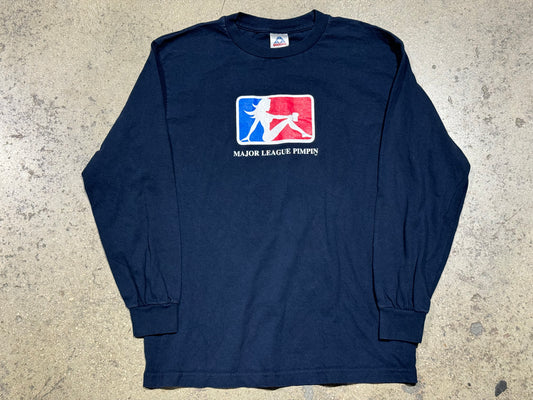 Major League Pimpin Longsleeve Tee - Navy Size Medium