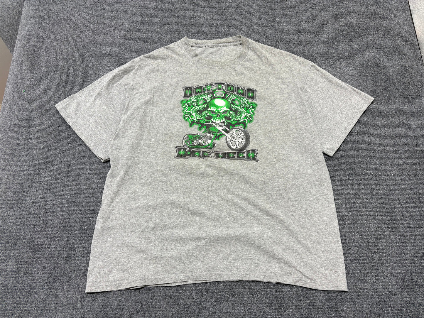 2007 Daytona Bike Week Dragon Tee - Grey / Green Size XL