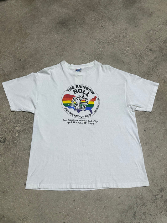 1994 Kieth Haring Rainbow Roll Tee - White Size XL