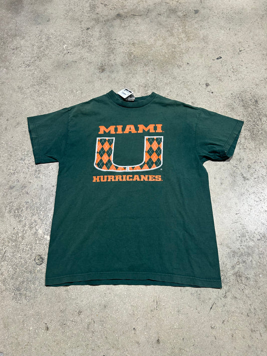 Miami Hurricanes U Tee - Forest Green Size Large