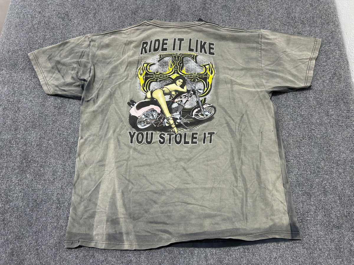 2009 Strugis Ride It Like You Stole It Tee - faded Black size XXL