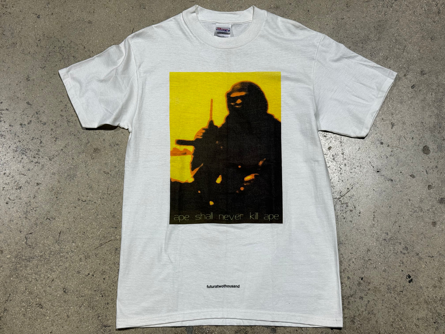 90s Bape x Futura Ape Shall Never Tee - White Size Medium