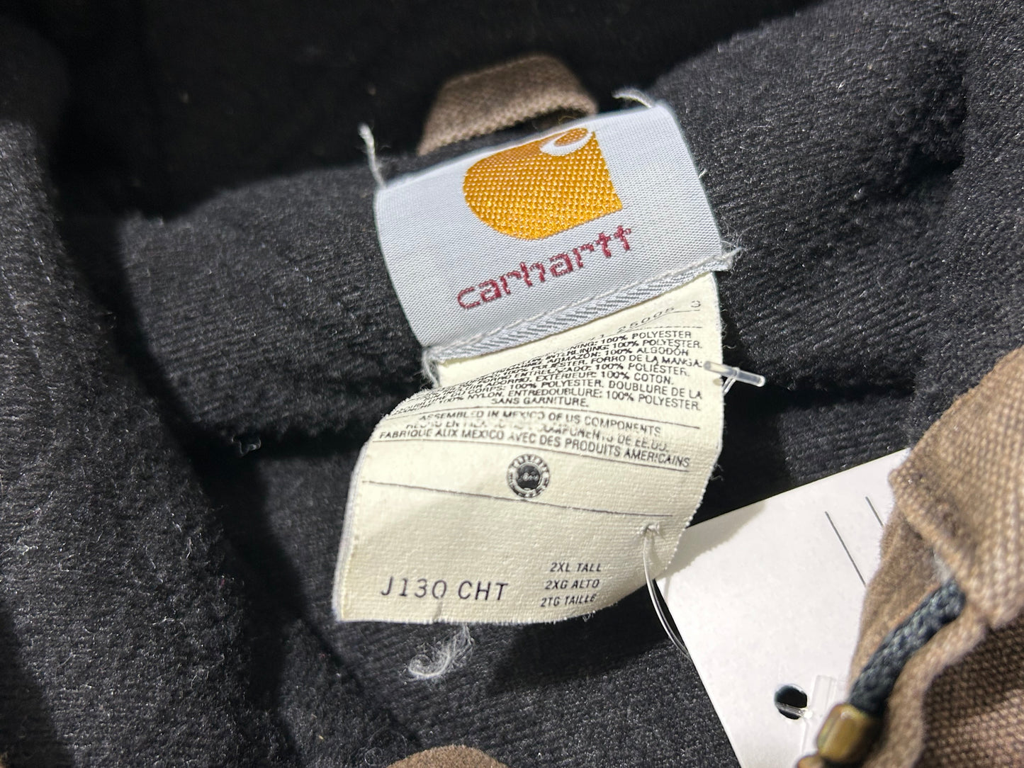 Carhartt Hooded Work Jacket - Light Brown Size XXL
