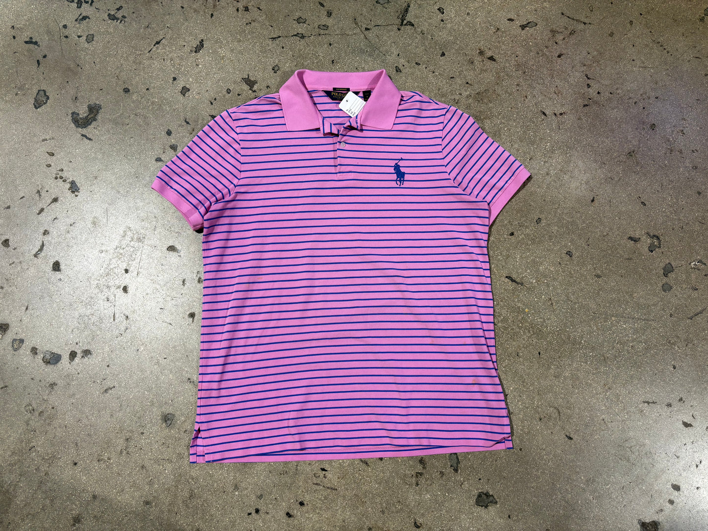 Polo Golf Stripped Polo Shirt - Pink Size Large