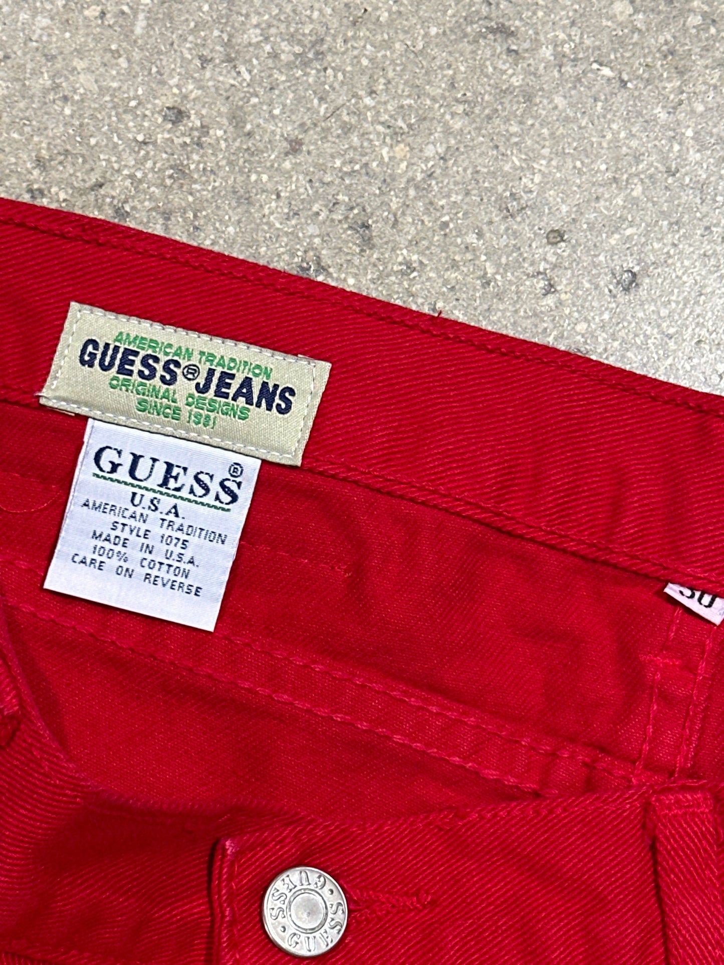 Guess Denim Shorts - Red Size 30