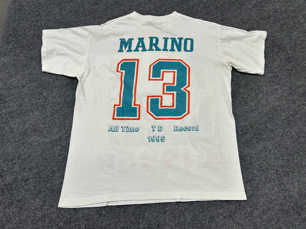 1995 Miami Dolphins Marino Big Print Tee - White Size XL