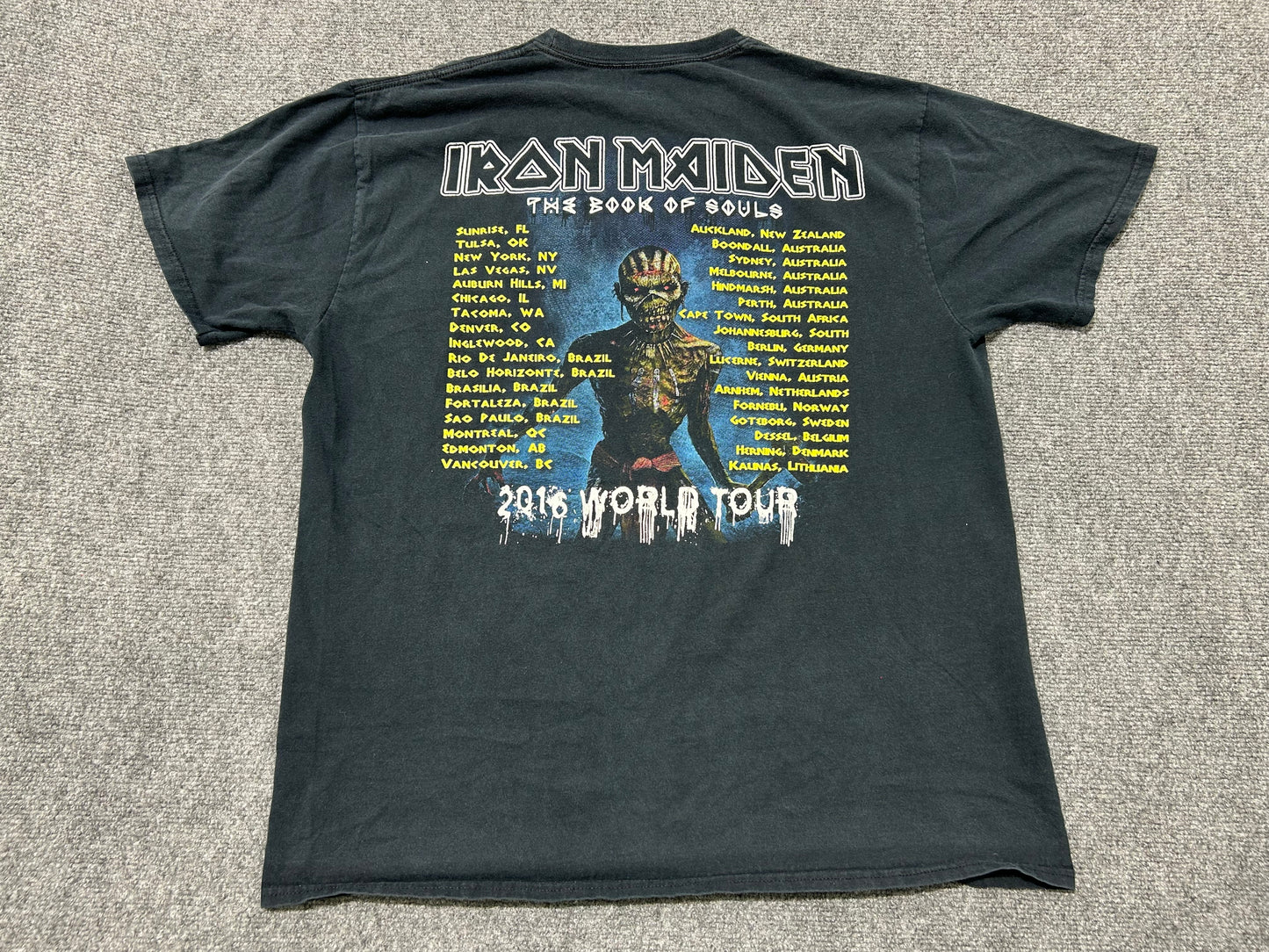 2016 Iron Maiden The Book Of Souls Tour Tee - Black Size XL